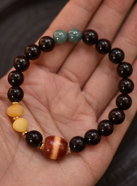 新中式紫檀木女士单圈手串