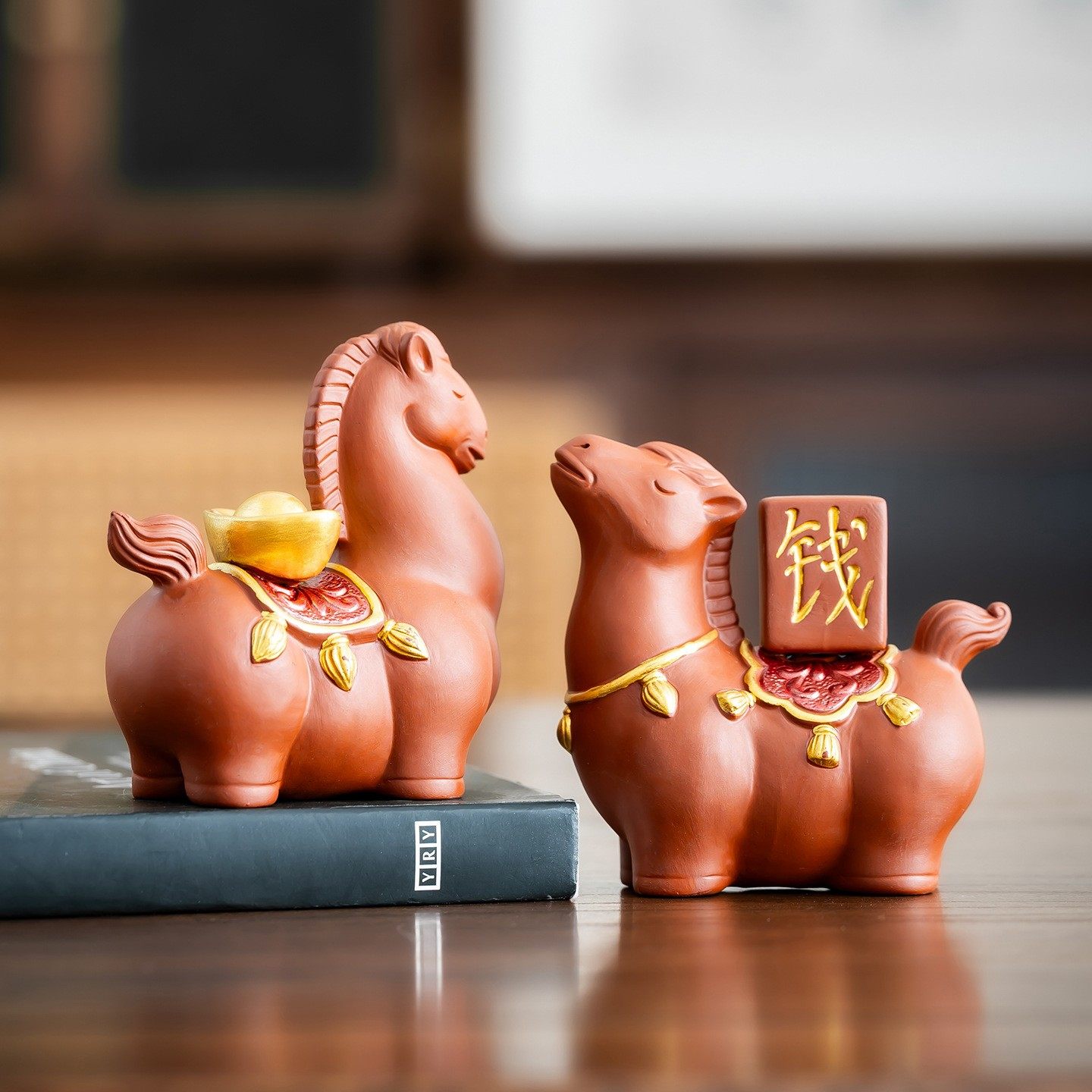 马上发财紫砂茶宠招财生肖唐马摆件马年吉祥物办公室桌面茶桌装饰