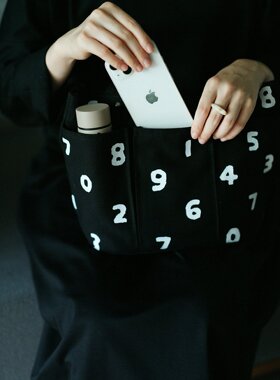 日女士帆布手提包数字优质环保印花SOU日系托特包休闲手拎包