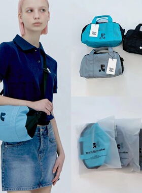 韩国ins25新款 运动休闲拼色波士顿包手提包斜挎包