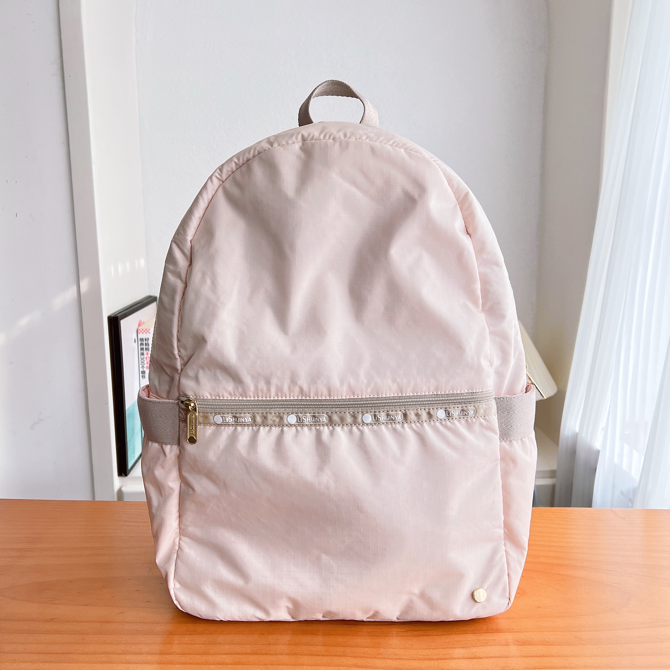 布布家新款背包双肩包旅行背包3504 可插拉杆箱 洋气粉