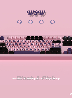Soulcat Wow键帽原创大字体热升华工艺原厂高度154键甜酷风键帽
