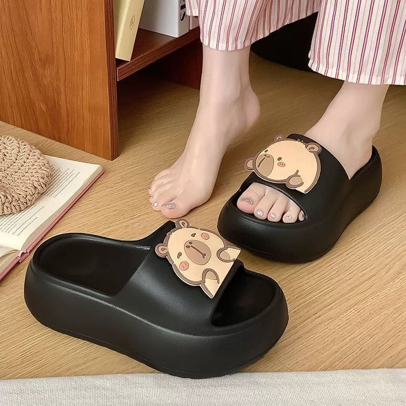 超厚底高跟卡通凉拖鞋2026新款舒适软底防滑浴室休闲拖夏季女外穿,流行男鞋,休闲拖鞋,淘宝优惠券,粉丝福利购,淘宝优惠卷