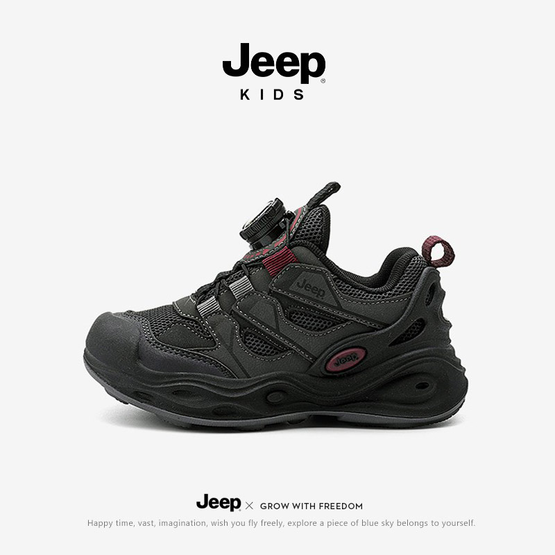 【特价清仓】jeep男童春季运动鞋2025轻便女童跑步鞋软底儿童鞋子
