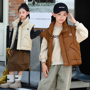 儿童羽绒棉马甲立领加厚男童宝宝秋冬装新款7外穿背心女童百搭8岁