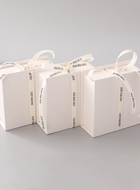 精美翻盖首饰盒礼品纸盒 蝴蝶结丝带书型盒 戒指耳环项链包装套盒