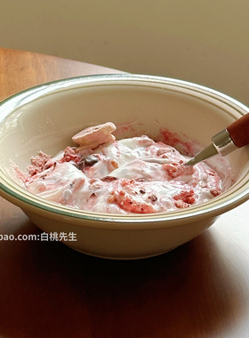 外贸出口特价清仓美式复古陶瓷线条绿色草帽燕麦碗早餐酸奶甜品碗