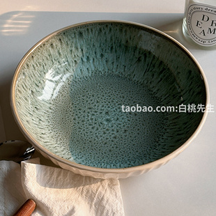 白桃先生 高级窑变釉大容量复古简约陶瓷吃面碗汤碗家用餐厅高端