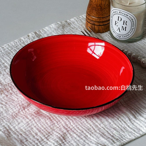 【红色陶瓷餐具面碗结婚送人】
