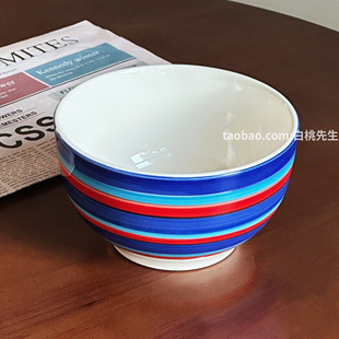 白桃先生 新款韩式高档陶瓷餐具米饭面碗拍照彩虹好看女生简单
