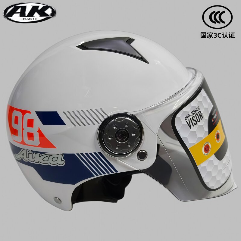 AK艾凯头盔3C认证电动车头盔女男四季通用冬半盔电动电瓶车安全帽