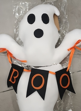 白鬼幽灵女巫立体填充毛绒挂串 跨境万圣节节日挂件吊件装饰场地