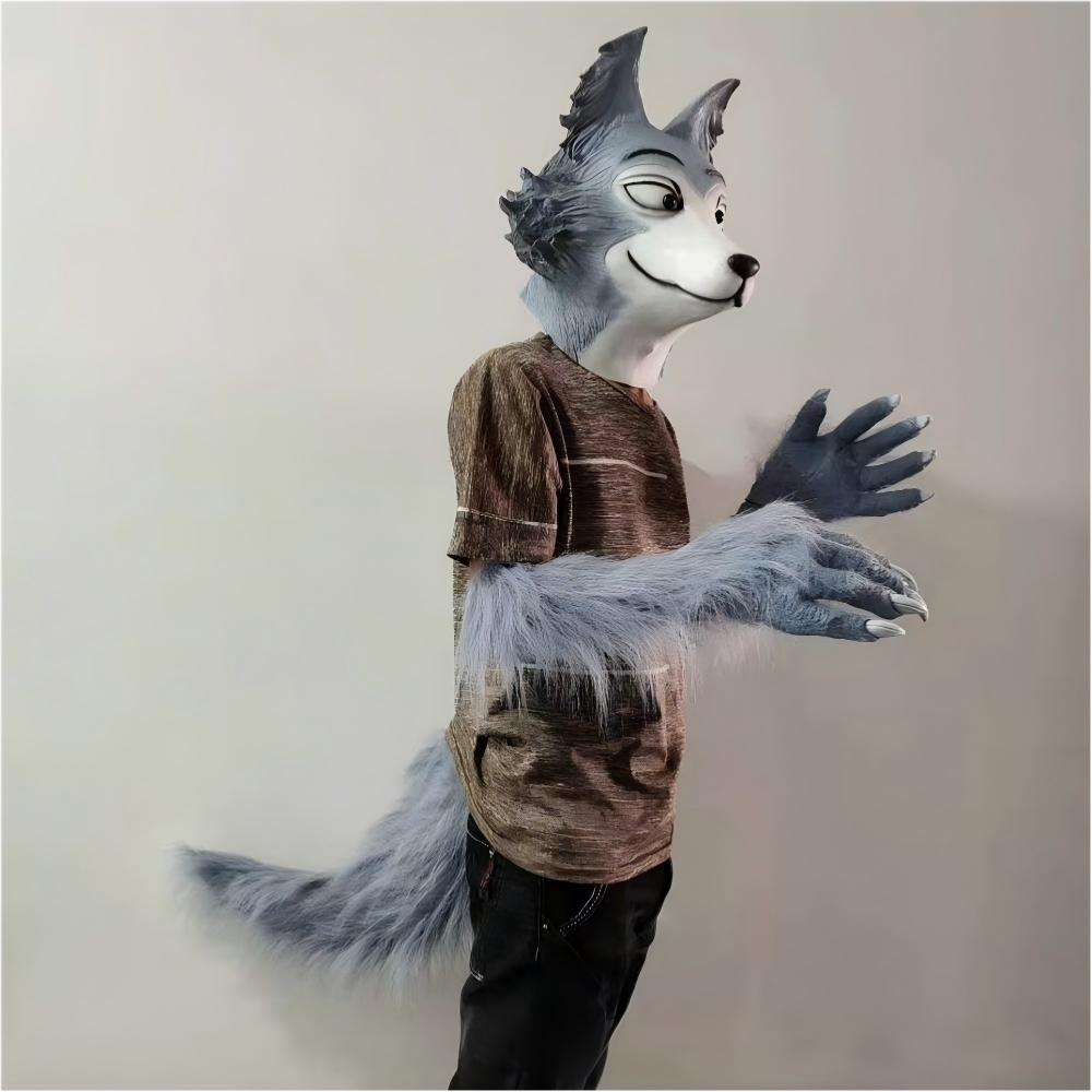 乳胶面具狼尾巴狼爪 表演扮演动漫格雷西大灰狼头套 角色道具,节庆用品/礼品,面具,淘宝优惠券,粉丝福利购,淘宝优惠卷