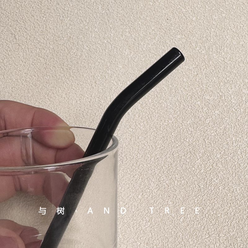 耐高温玻璃吸管【环保材质】黑色