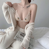 蕾丝无钢圈文胸套装 小胸可爱胸罩纯欲法式 薄款 性感美背内衣女夏季