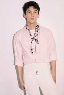 上衣女秋冬婚庆伴郎高级感宽松显瘦独特别致衬衣 衬衫 法式 粉色长袖