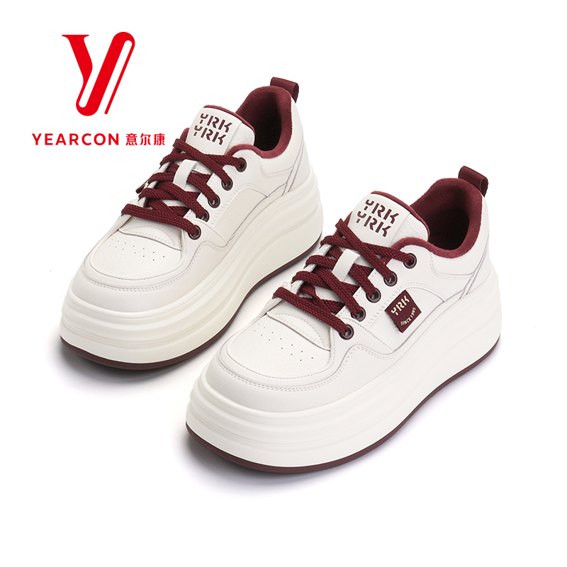 意尔康女鞋2025新款冬季休闲板鞋