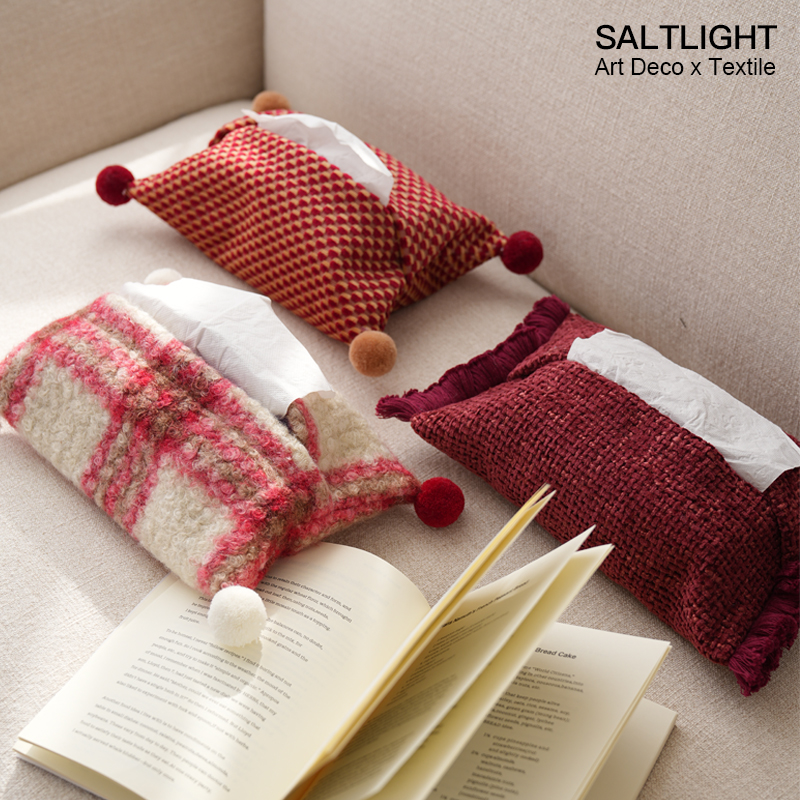 光与盐 红色系节日氛围感布艺纸巾盒客厅抽纸收纳袋家用餐巾纸套