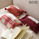 光与盐 红色系节日氛围感布艺纸巾盒客厅抽纸收纳袋家用餐巾纸套