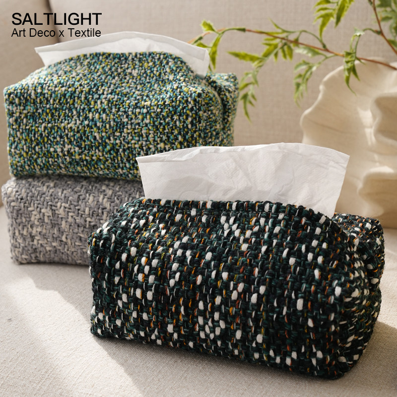 光与盐 绿色系布艺纸巾盒简约编织肌理客厅茶几家用装饰抽纸袋,家居饰品,装饰纸巾盒,淘宝优惠券,粉丝福利购,淘宝优惠卷