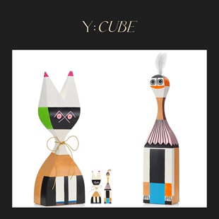 现货Y:CUBE瑞士进口Vitra Wooden Doll大师设计彩色木质桌面摆件