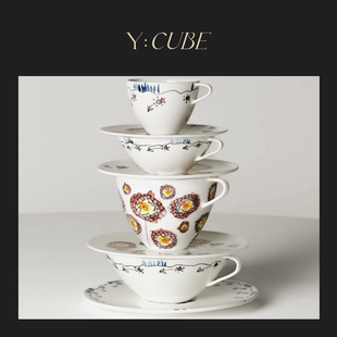 现货Y:CUBE比利时进口SERAX Marni联名骨瓷手绘花卉咖啡杯茶杯壶