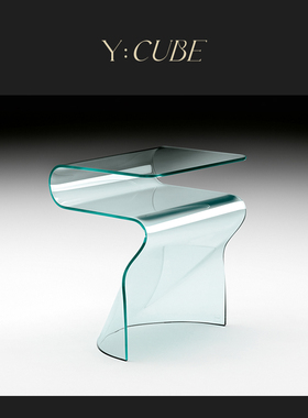 Y:CUBE意大利进口FIAM toki/charlotte de nuit玻璃边几床头柜
