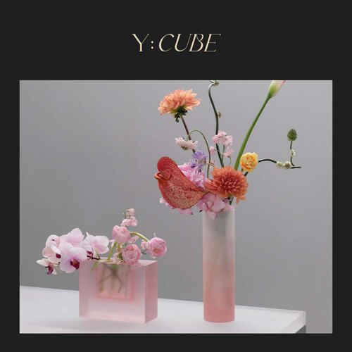 Y:CUBE | place (in) place peonia芍药粉色树脂礼物摆件圆杯花瓶