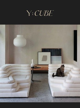 现货Y:CUBE瑞士进口de sede DS-1025白色牛皮大师线条岩石沙发