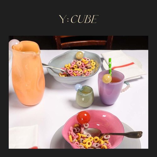现货Y:CUBE丹麦进口Helle Mardahl BonBon彩色手工玻璃水杯咖啡杯