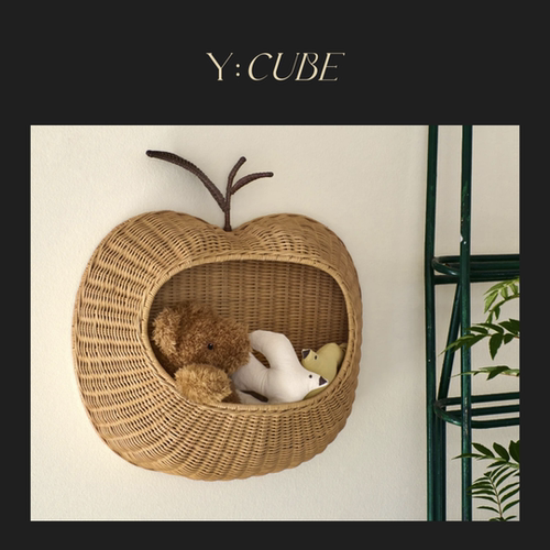 现货Y:CUBE丹麦进口Ferm Living Braided Wall苹果梨收纳挂篮