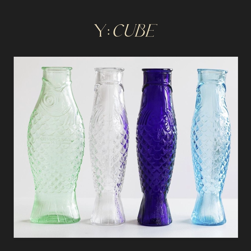 Y:CUBE比利时SERAX进口Bottle 1L Fish透明鱼形复古玻璃冷水壶