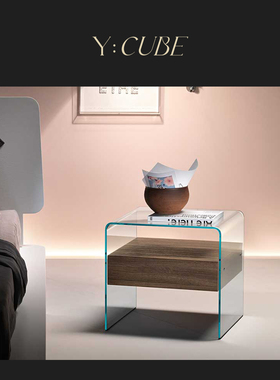 现货Y:CUBE意大利进口Fiam Rialto night艺术现代边柜储物床头柜