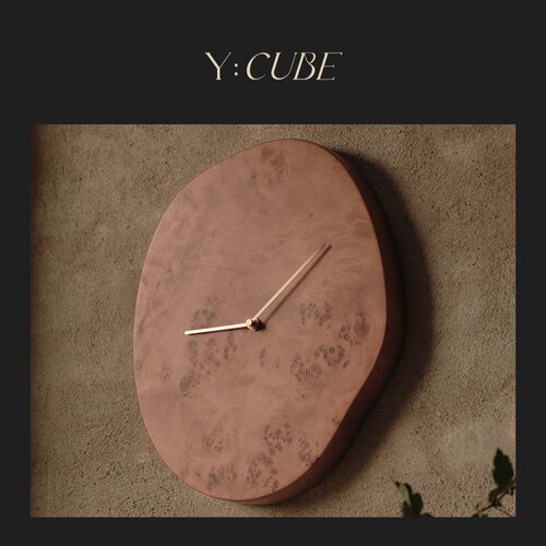 现货Y:CUBE丹麦进口Ferm Living Melt客厅卧室木质雕塑轮廓挂钟表