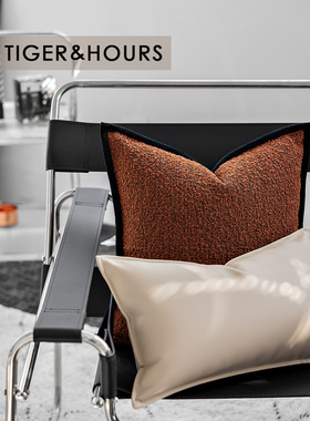 焦糖色现代简约质样板间设计师款沙发客厅卧室抱枕靠包靠垫腰枕