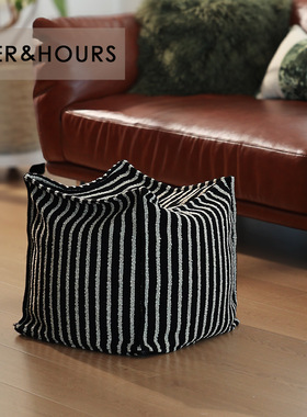 中古条纹客厅坐墩简约卧室蒲团懒人沙发坐墩榻榻米坐垫