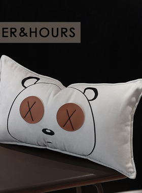 设计师推荐儿童样板间刺绣熊憨憨床上小腰靠客厅沙发抱枕车载腰枕