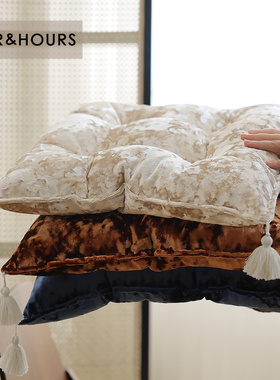 高端设计师款复古割绒流苏坐垫地垫多用功能沙发靠枕样板房飘窗垫