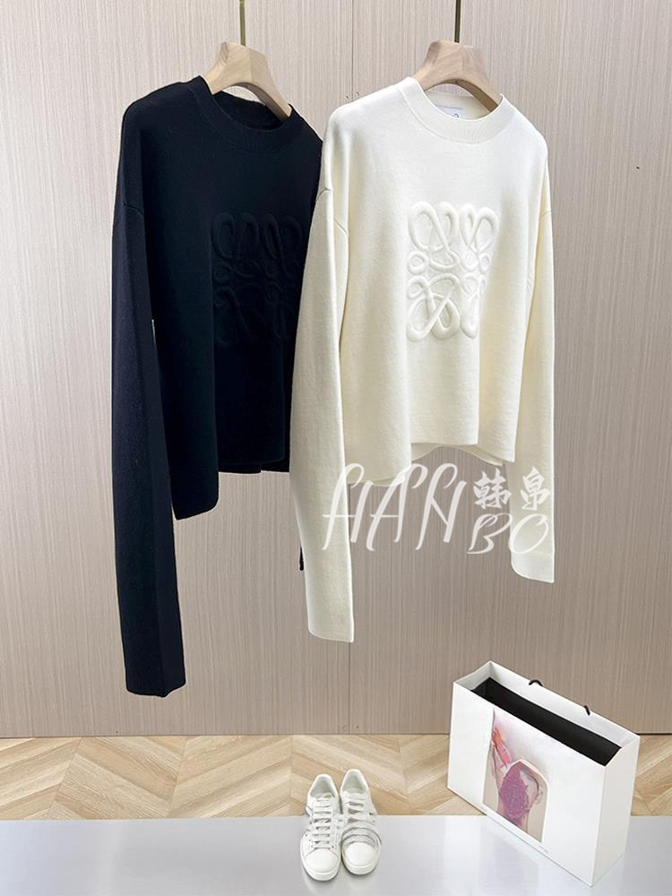 BIG BRAND DISCOUNTS FOREIGN TRADE ORIGINAL SINGLE WOMENS CLOTHING WOOL RELIEF LAZY LOOSE WIND LONG-SLEEVED KNITWEAR TOPS