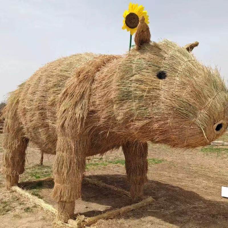 稻草工艺品制作农耕稻草人草编草
