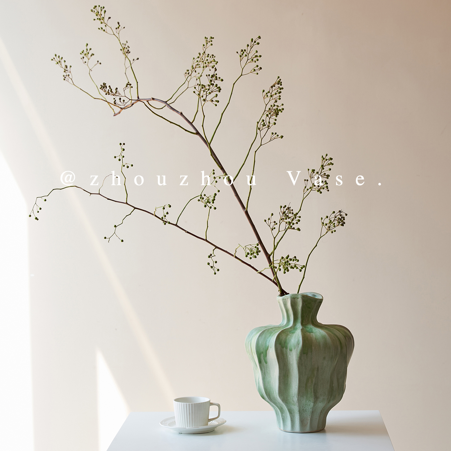 新中式侘寂禅意粗陶水培花瓶