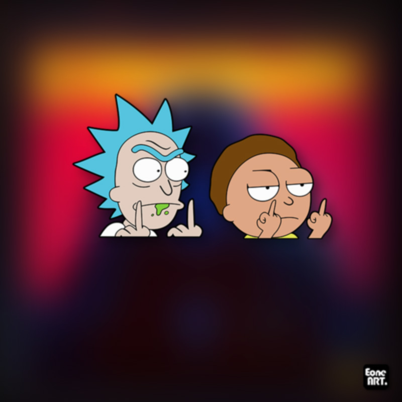 EONE反光车贴Rick and Morty可爱手势车身玻璃电动车机箱头盔贴纸