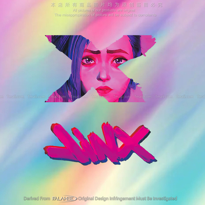 暴走萝莉金克丝jinx贴纸LOL创意涂鸦摩托机车身行李箱装饰反光贴