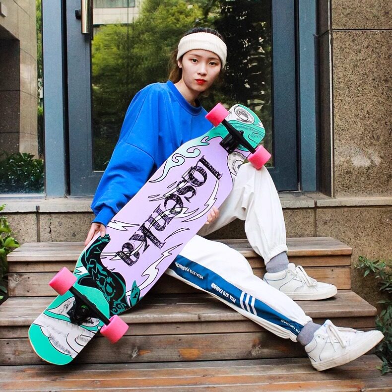 滑板初学者长板女生成人刷街专业板公路青少年舞板男四轮滑板车