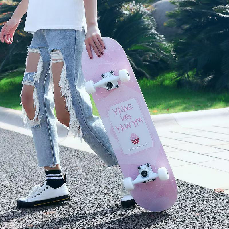 专业滑板初学者成人女生儿童款专用学生男青少年双翘滑板车6-12岁