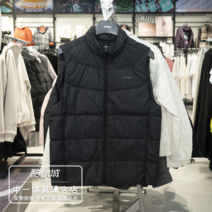 李宁羽绒马甲男子2025冬季 健身系列90%鸭绒保暖马甲AMRV037 新款