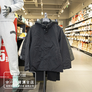 时尚 李宁羽绒服男子2025秋冬季 轻薄保暖连帽运动夹克AYMU291