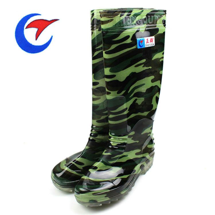 工地劳保迷彩加厚耐磨防滑雨靴