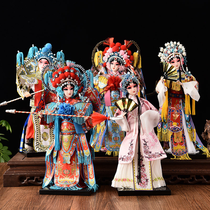 巧艺天宫 中国风特色工艺品绢人京剧人偶精品娃娃送老外摆件礼品