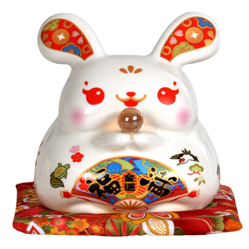 张家大院陶瓷兔年吉祥物装饰品